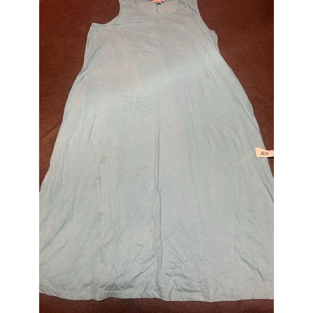Woman Within Womens Long Dress 22/24 1X Extra Large Blue Sleeveless
